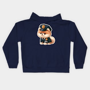 Pomeranian Police Kids Hoodie